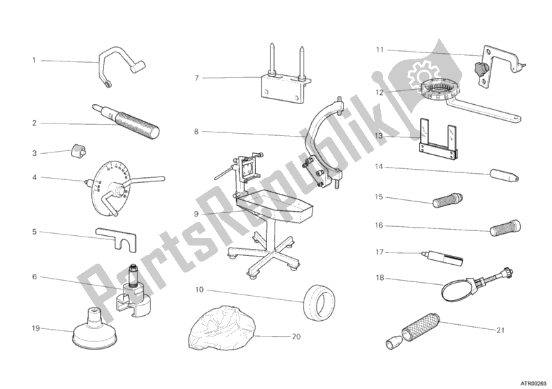 Alle onderdelen voor de Werkplaatsgereedschap, Motor I van de Ducati Streetfighter S 1100 2012